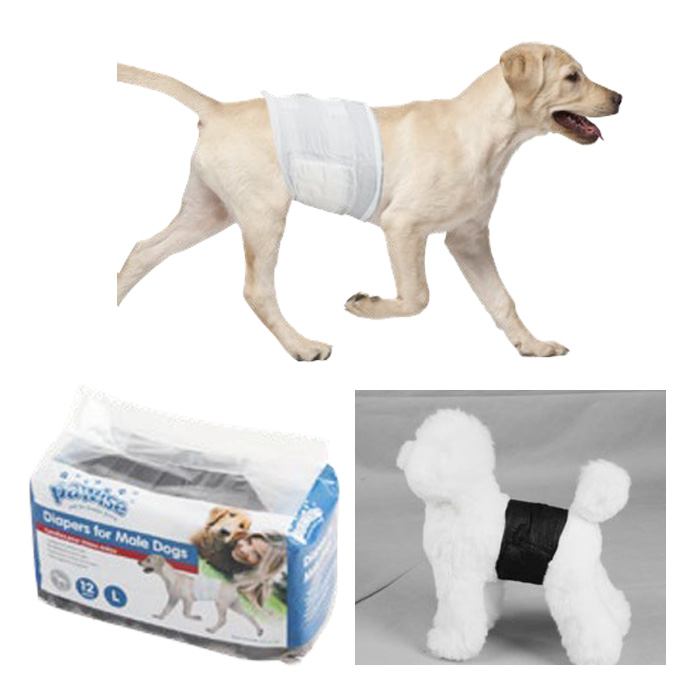 PAWİSE ERKEK KÖPEK ALT BAĞLAMA BEZİ L SİYAH 12Lİ