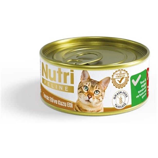 Nutri Feline Tahılsız Tavuk Etli Ve Kuzu Etli Yetişkin Kedi Konservesi 85gr