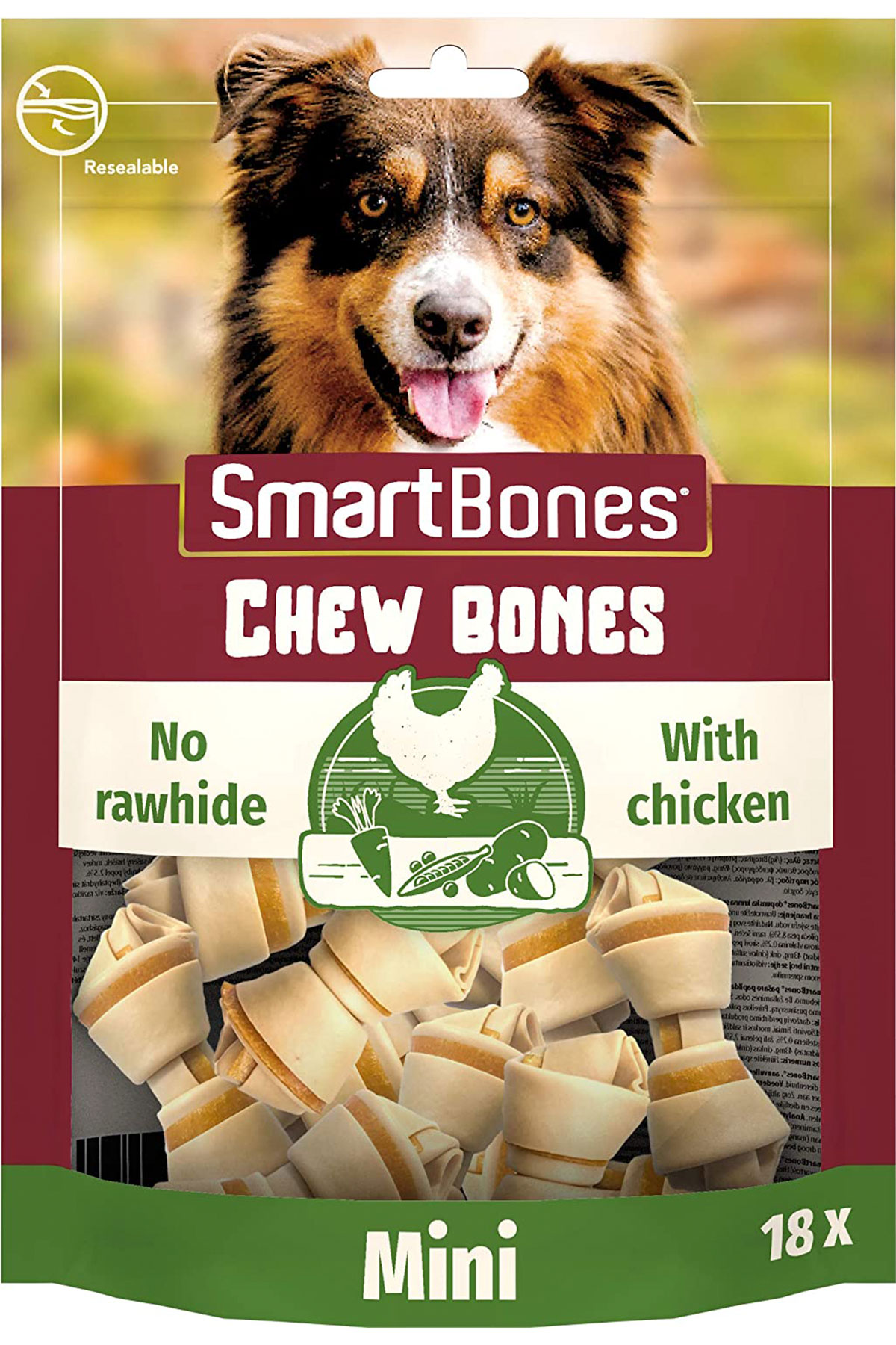SMARTBONES TAVUKLU DÜĞÜM KÖPEK ÖDÜL KEMİĞİ MİNİ 18 ADET
