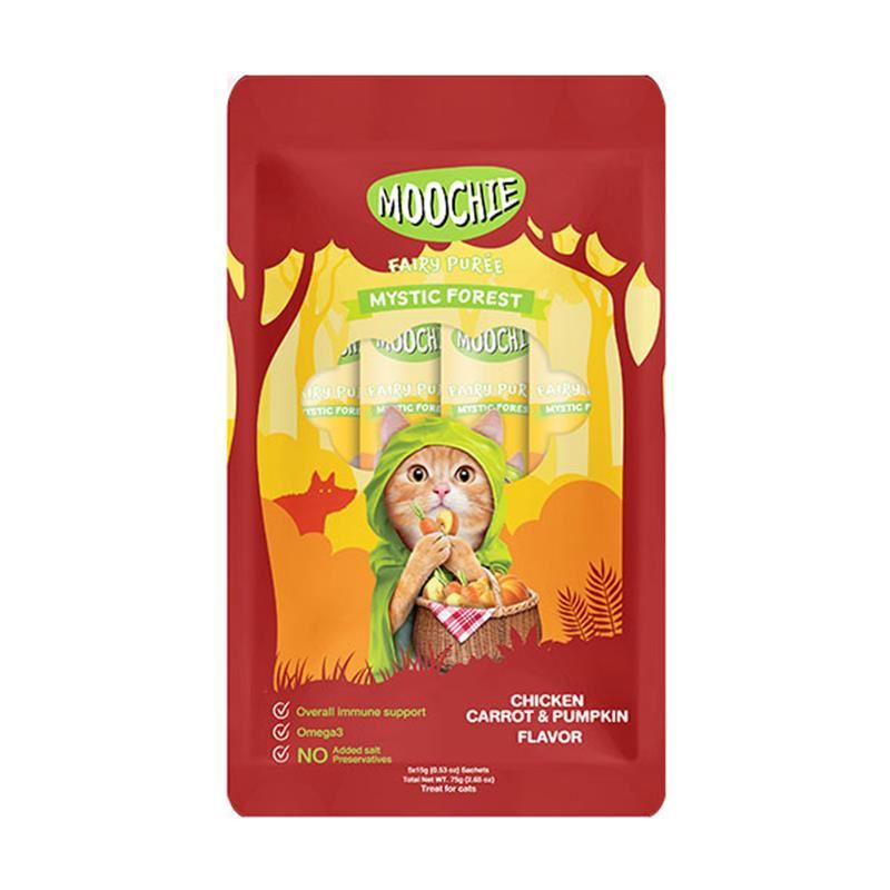 Moochie Tavuk Havuç Ve Balkabaklı Sıvı Kedi Ödül Maması 5x15gr