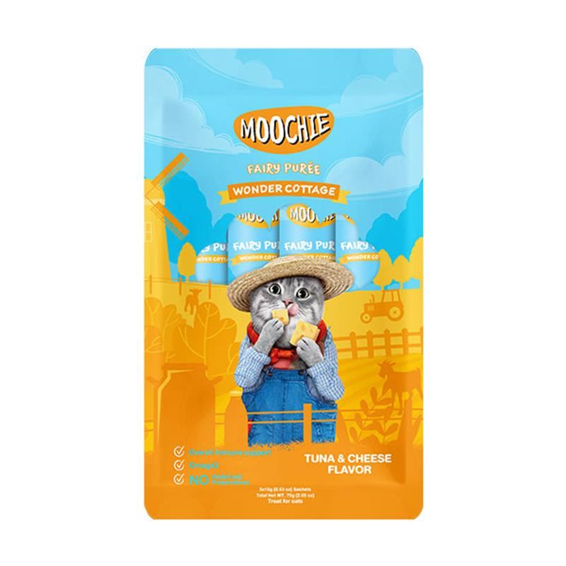 Moochie Ton Balıklı Ve Peynirli Sıvı Kedi Ödül Maması 5x15gr