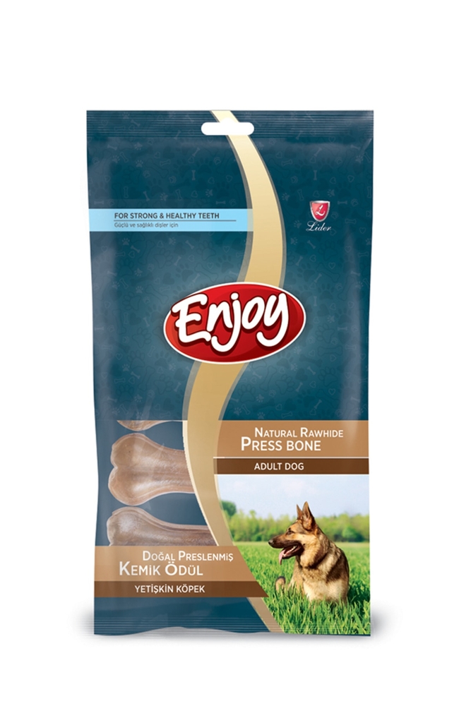 Enjoy Natural Pres Deri Köpek Ödül Kemiği  (20-25 Gr - 5'li)